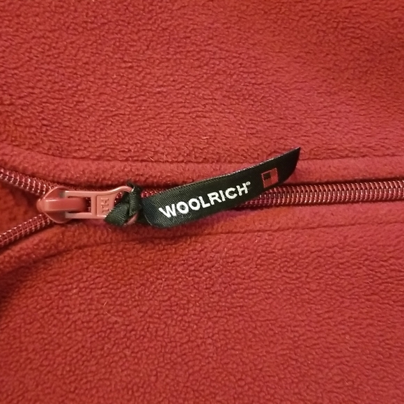 WOOLRICH Red Fleece Full Zip Sweater - Picture 3 of 5